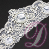 Schiffli on Organza Beaded Motif with Rhinestone Accents